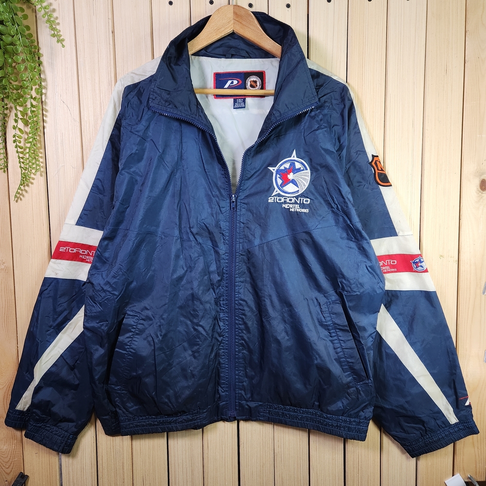 Vintage Pro Player NHL 2 Toronto Navy and Cream Windbreaker